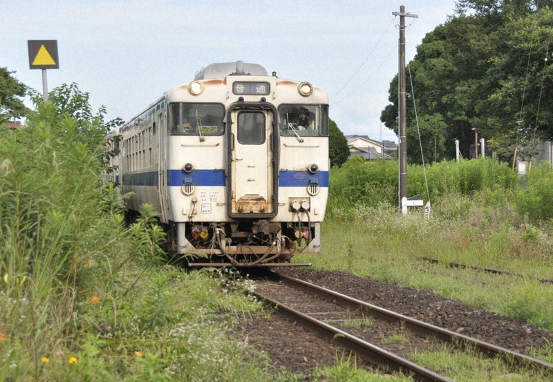 JR吉都線を走る列車=宮崎県小林市で2018年7月、石田宗久撮影