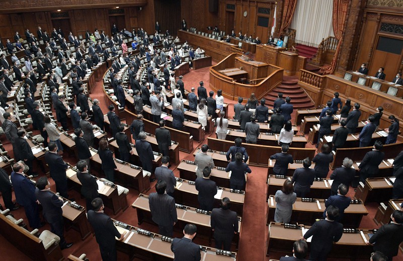 年金制度改革関連法が賛成多数で可決、成立した参院本会議=国会内で2020年5月29日午前11時36分、竹内幹撮影