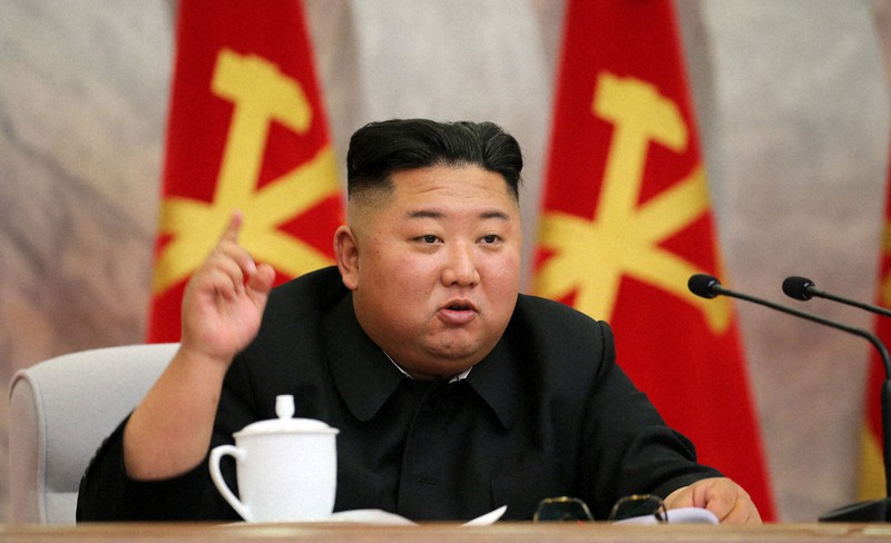 朝鮮労働党中央軍事委員会第7期第4回拡大会議に参加した金正恩党委員長。日時は不明。朝鮮中央通信が24日報じた=朝鮮中央通信・朝鮮通信