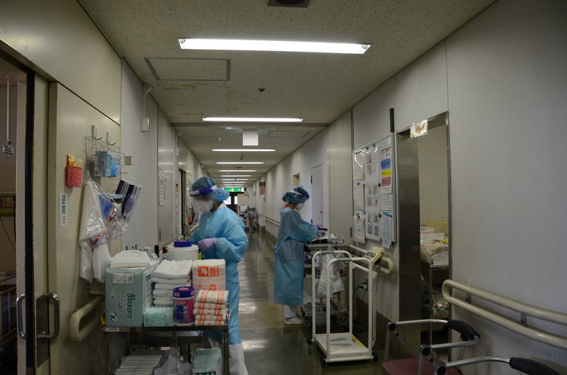 院内感染が発生した小田原市立病院の病棟=同病院提供(画像の一部を加工しています)