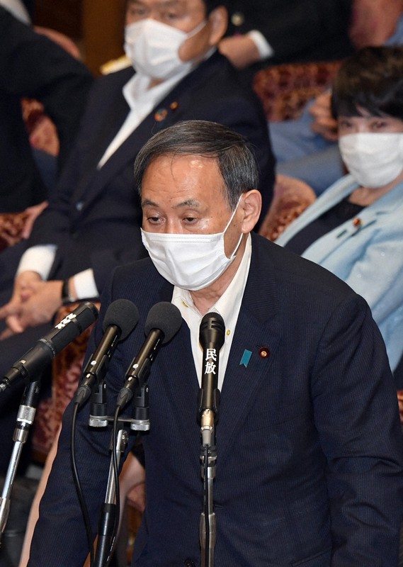 菅義偉官房長官=国会内で2020年6月9日午後2時3分、竹内幹撮影