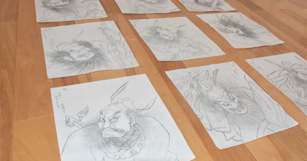 青森ねぶた絵、1日1枚アプリに投稿 祭中止、病魔払う「鍾馗」題材に