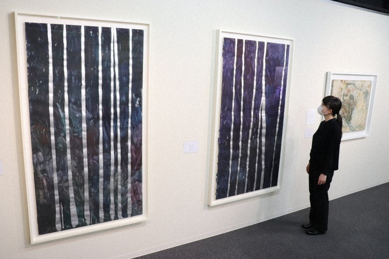 前衛美術家 白髪一雄を支えた妻 富士子さん 具体 の足跡 里帰り作品含む５点展示 尼崎 兵庫 毎日新聞