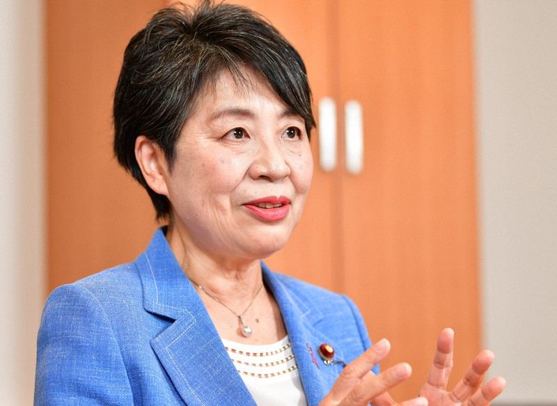 上川陽子氏=西夏生撮影