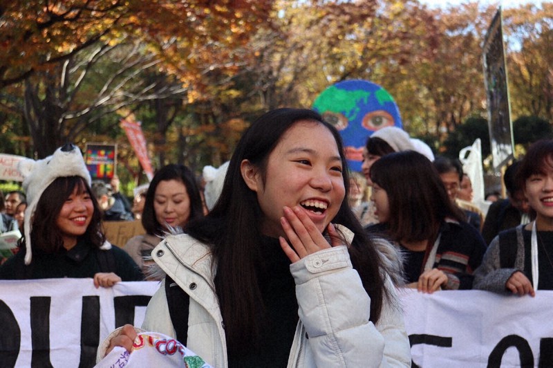 岩野さおりさん=東京・新宿で2019年11月29日、FFF Tokyoメンバー撮影