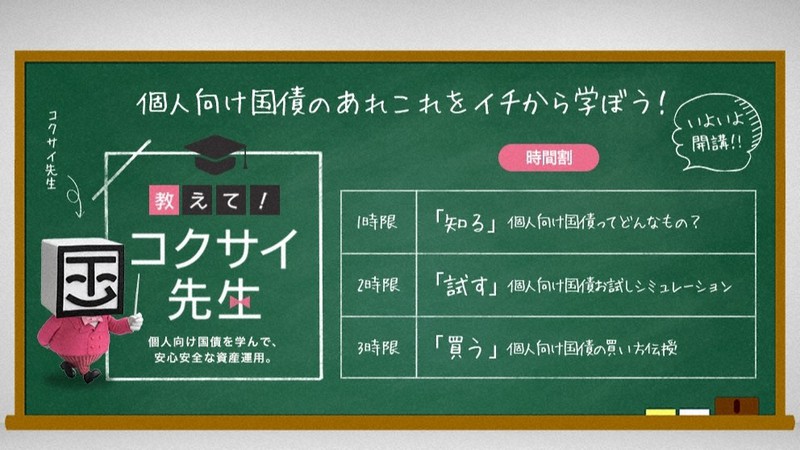 インターネットの財務省サイトでは「個人向け国債」についてわかりやすく解説している