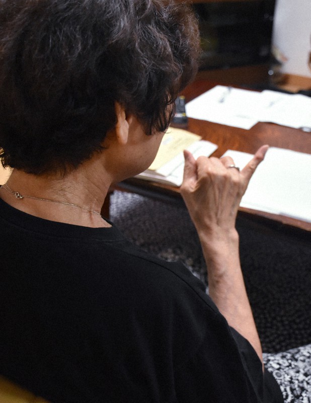 国に「責任をあいまいにせず、きちんと謝罪してほしい」と訴える朝倉典子さん=福岡市内で2020年7月9日午後9時50分、山口桂子撮影