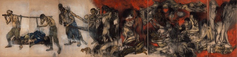 アートの扉：発見！お宝 原爆の図丸木美術館／2 丸木位里・俊 「原爆  