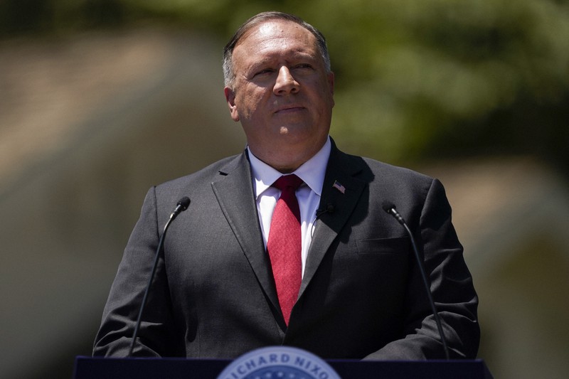 ポンペオ米国務長官=2020年7月23日、AP