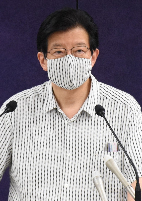 川勝平太知事=県庁で2020年7月10日午後7時2分、古川幸奈撮影