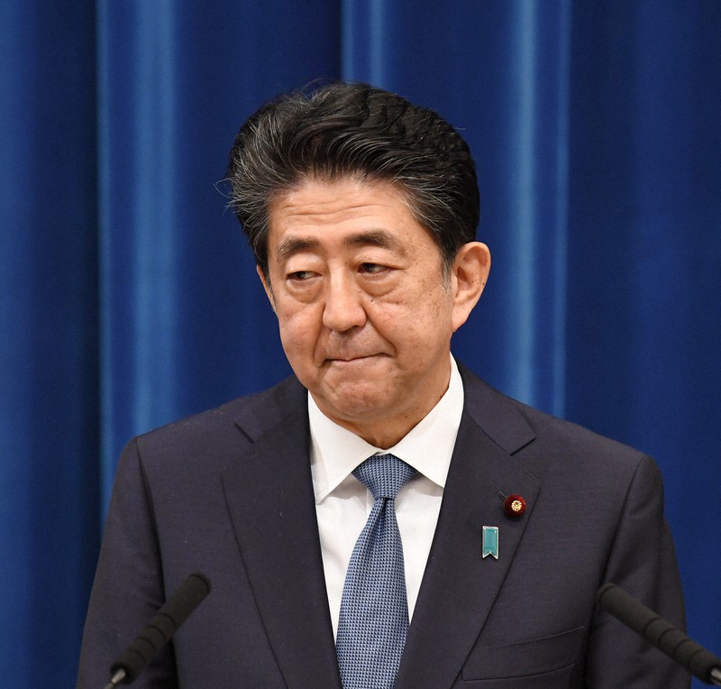 記者会見で辞意を表明する安倍晋三首相=首相官邸で2020年8月28日午後5時1分、竹内幹撮影