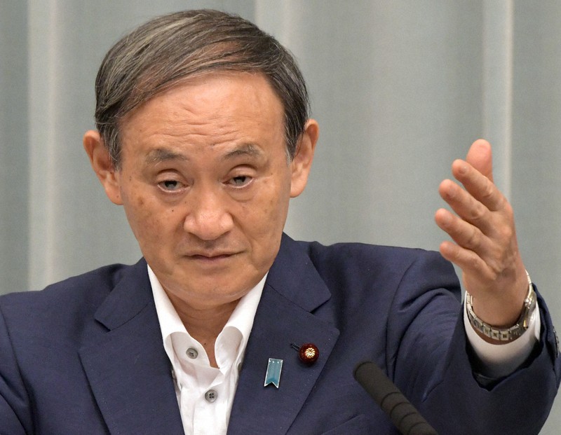 記者会見する菅義偉官房長官=首相官邸で2020年8月31日午前11時36分、竹内幹撮影
