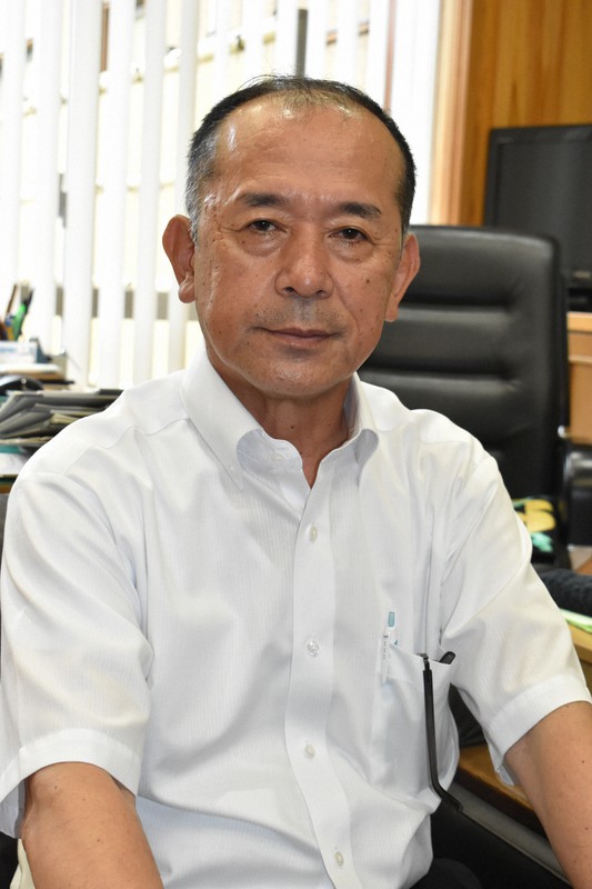 熊本県五木村の木下丈二村長=同村役場で2020年9月1日午後5時、平川昌範撮影