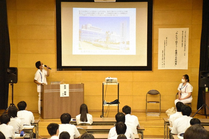 医療現場の看護 志望者らに語る 内灘高で出前授業 石川 毎日新聞