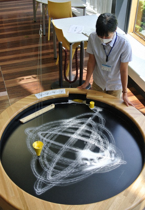 振り子が幾何学模様 サンドアート 描く 富山市科学博物館に新展示 富山 毎日新聞
