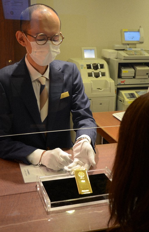 高値圏でもなお金地金への関心は高い(東京都中央区のギンザタナカ銀座本店)
