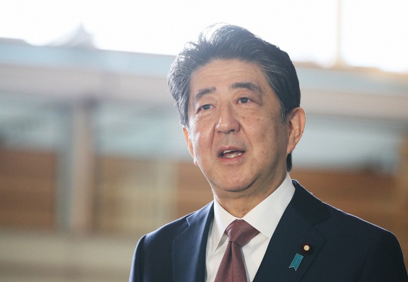 取材に応じる安倍晋三首相=首相官邸で2020年9月16日午前8時58分、吉田航太撮影