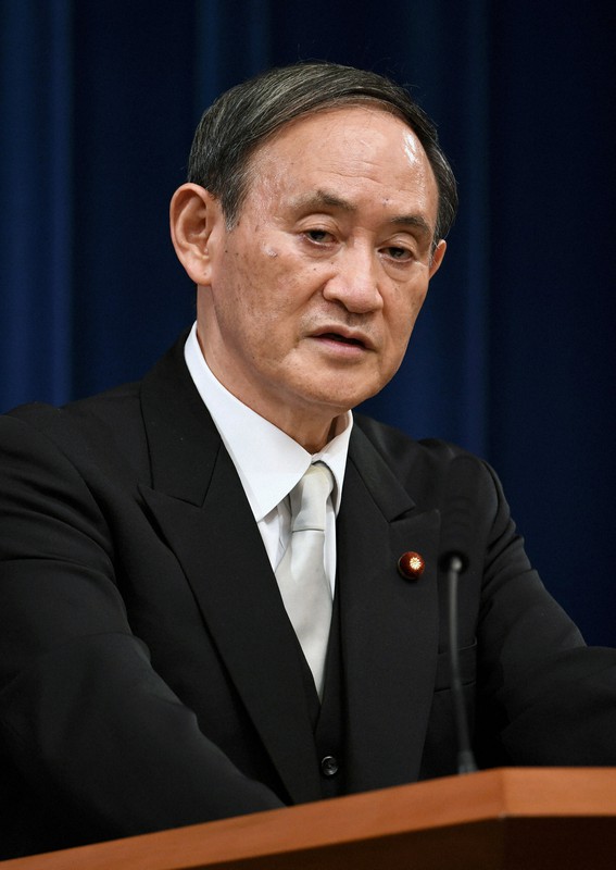 就任後初の記者会見をする菅義偉首相=首相官邸で2020年9月16日、竹内紀臣撮影