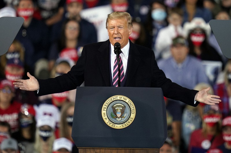 トランプ米大統領=2020年9月22日、AP