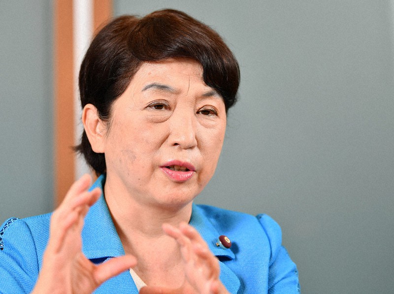 インタビューに答える社民党の福島瑞穂党首=東京都千代田区の参院議員会館で2020年9月2日、西夏生撮影