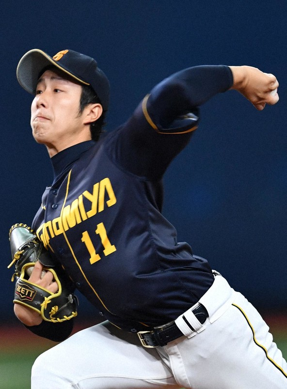 抜群の制球力を誇る鷺宮製作所の野口亮太=京セラドーム大阪で2019年10月30日、山田尚弘撮影
