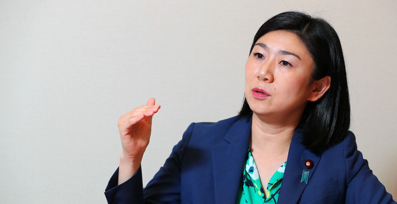 牧島かれん氏=長谷川直亮撮影