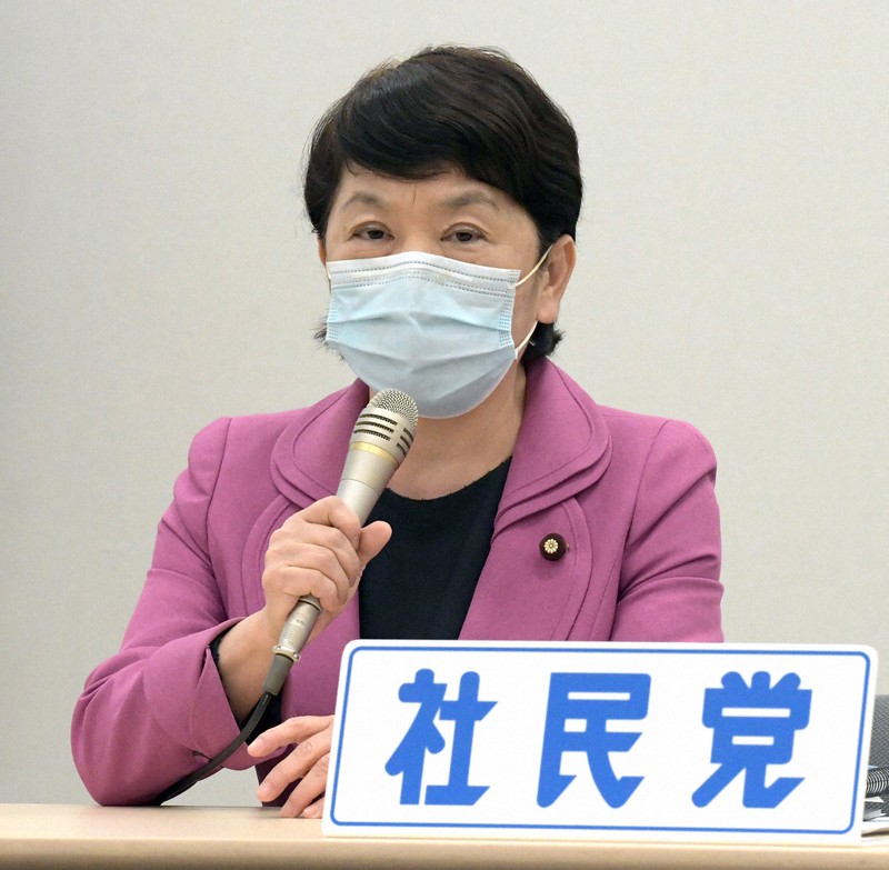 社民党の福島瑞穂党首=参院議員会館で2020年10月21日午後3時、竹内幹撮影