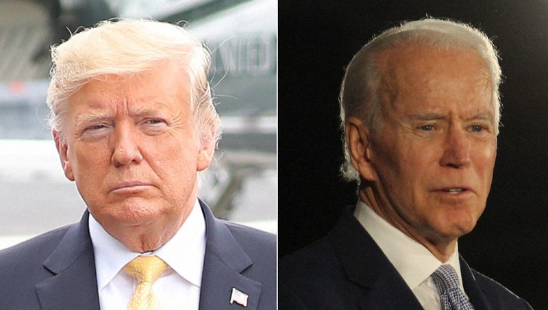 米大統領選で争う共和党のトランプ氏(左)と民主党のバイデン氏