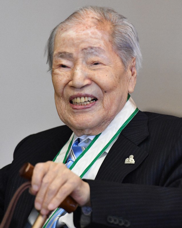 坪井直さん=広島市中区で2018年4月5日午後2時21分、木葉健二撮影