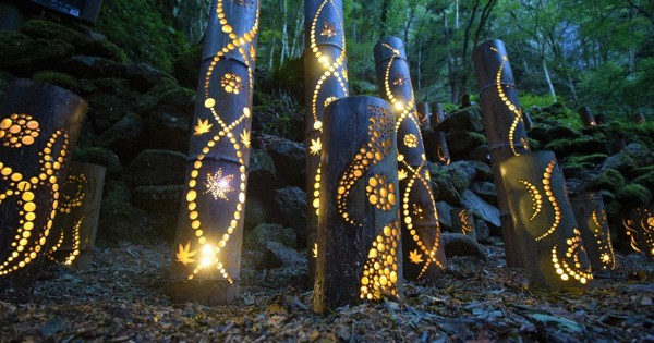 竹灯り　〜滝登り〜　竹灯籠　孟宗竹 竹灯り 〜滝登り〜 竹灯籠 孟宗竹
