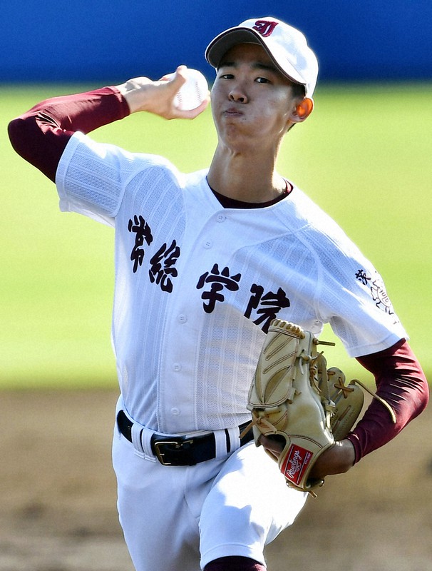 【東海大甲府-常総学院】常総学院の先発・大川=千葉市稲毛区の県野球場で2020年10月31日、西夏生撮影