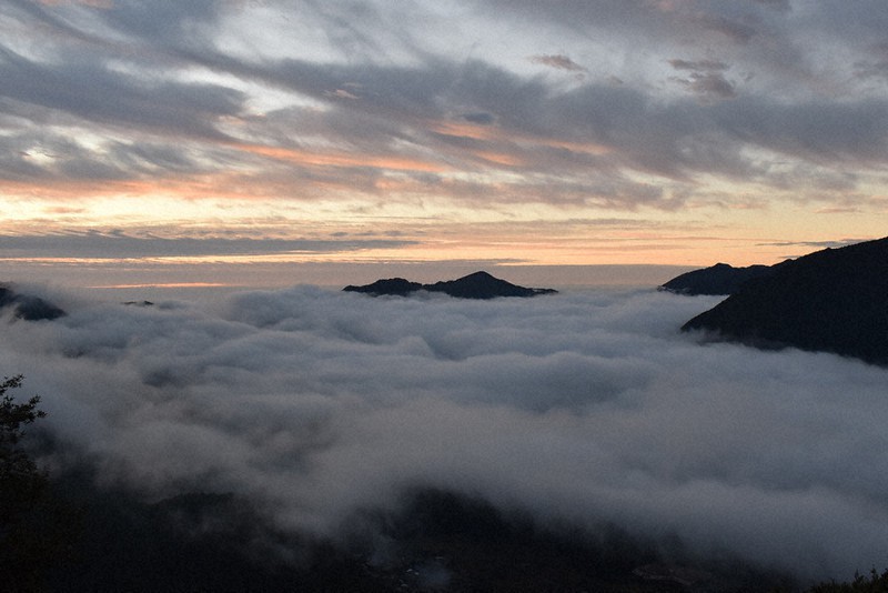 雲海 深まる秋、天上に「海」 三重・熊野「ツエノ峰」展望台で望む雲海
