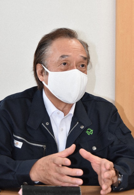 伊沢史朗・双葉町長=福島県いわき市東田町2の双葉町役場で2020年10月8日、柿沼秀行撮影