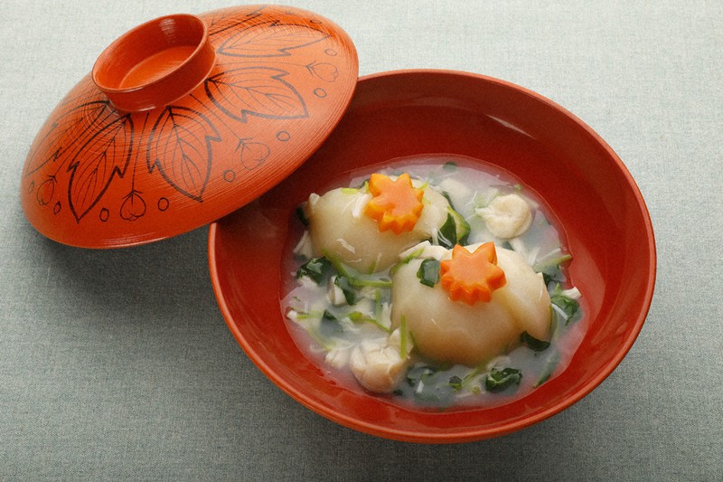 カブ含め煮 ホタテと三つ葉あん