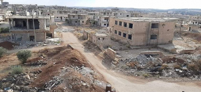 ブラヒさんが住むシリア南西部ダルアーの様子。長年の紛争で壊滅的な被害を受けている=佐藤真紀さん提供