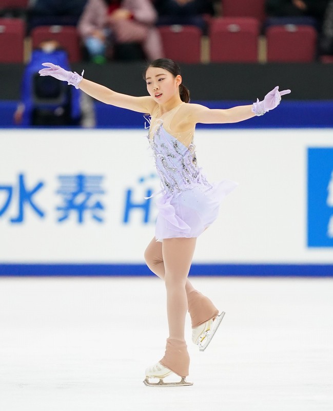 紀平梨花がフリーに向け調整 全日本フィギュアスケート [写真