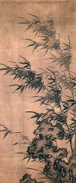 真作】掛軸 水墨竹図 しなやかに伸びる竹の生命力を描く 静寂と