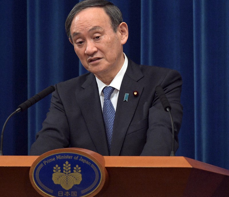 緊急事態宣言の再発令を説明する記者会見で、国民に協力を求める菅義偉首相。田坂広志さんは「表情に迷いが見える」という=首相官邸で7日、竹内幹撮影