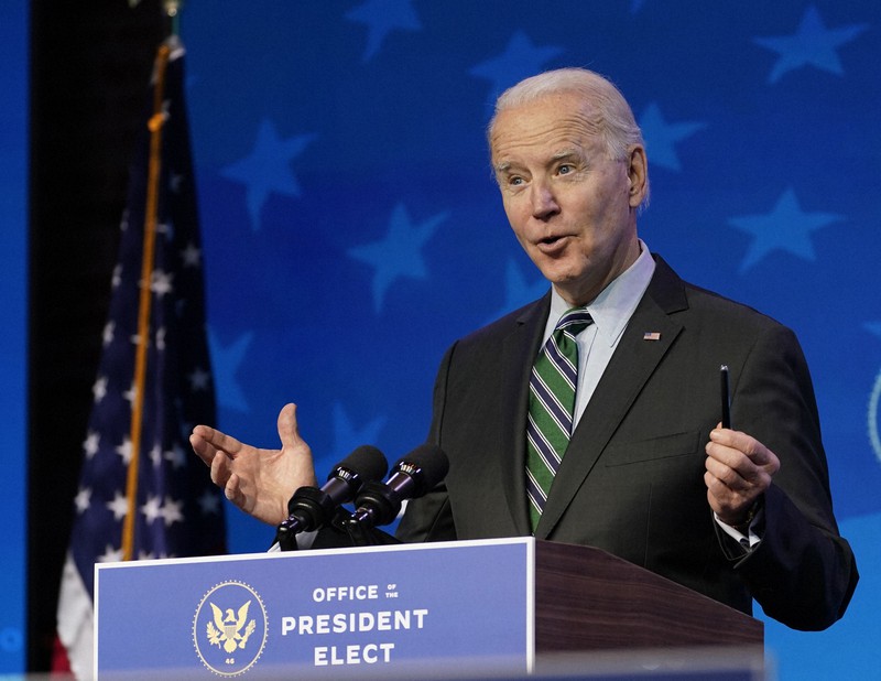第46代米大統領への就任を間近に控えたバイデン前副大統領=東部デラウェア州で2021年1月16日、AP