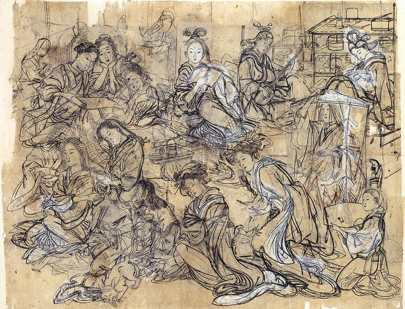 河鍋 暁斎　画帖　見開き17枚の絵 河鍋 暁斎 画帖 見開き17枚の絵 - メルカリ