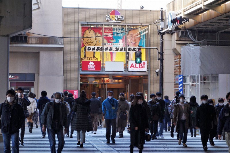 再開発で閉館する梅三小路=大阪市北区で2021年1月21日午後1時10分、高橋昌紀撮影