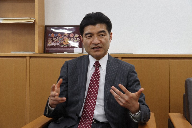 道下徳成・政策研究大学院大副学長=同大で2021年2月5日午後2時22分、金子淳撮影