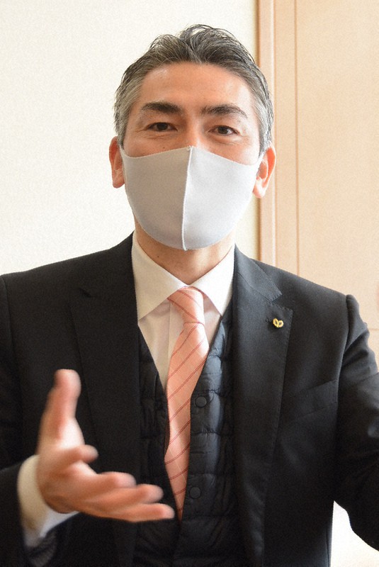 利府町の熊谷大町長=宮城県利府町で2021年2月12日、深津誠撮影