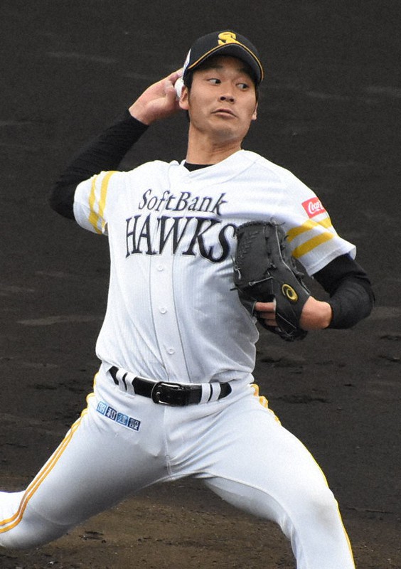 ロッテとの練習試合で先発し、3回無失点の好投を見せたソフトバンクの武田翔太=宮崎市のアイビースタジアムで2021年2月25日午後0時28分、黒澤敬太郎撮影