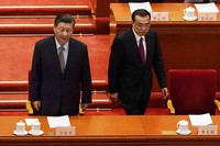 Chinese President Xi Jinping, left, and Premier Li Keqiang arrive for the opening session of Chinese People's Political Consultative Conference at the Great Hall of the People in Beijing, on March 4, 2021. (AP Photo/Andy Wong)