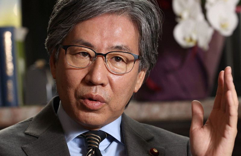 東日本大震災から10年を前に当時の被災地の様子などを振り返る立憲民主党の安住淳国対委員長=国会内で2021年3月4日、佐々木順一撮影