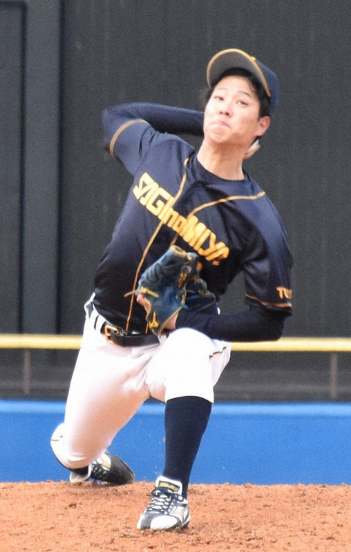鷺宮製作所の中島隼也投手=岸本悠撮影