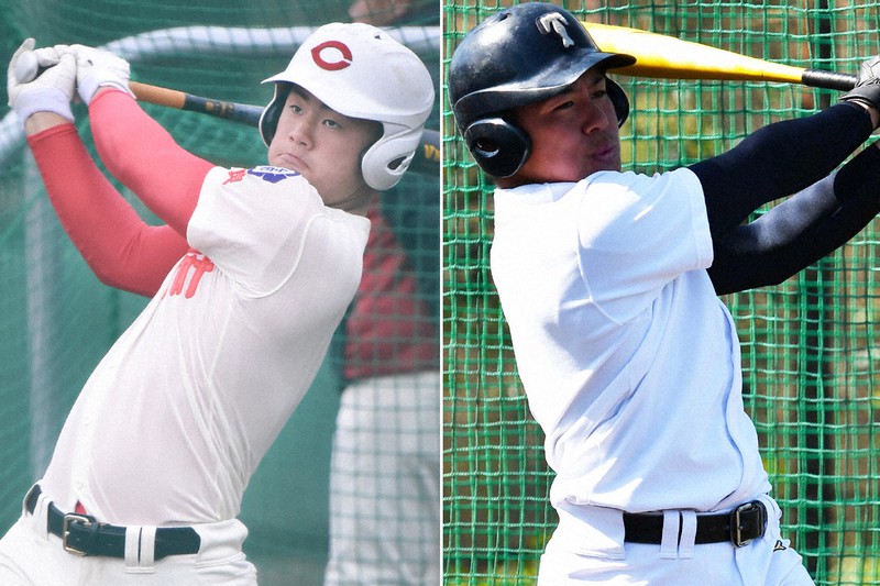 智弁学園の前川右京(左)と大阪桐蔭の池田陵真