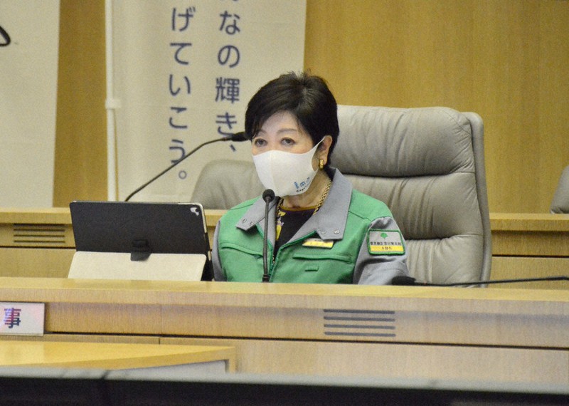都の新型コロナ対策本部会議に出席し緊急事態宣言解除後の取り組みについて語る小池百合子知事=東京都庁で、竹内麻子撮影