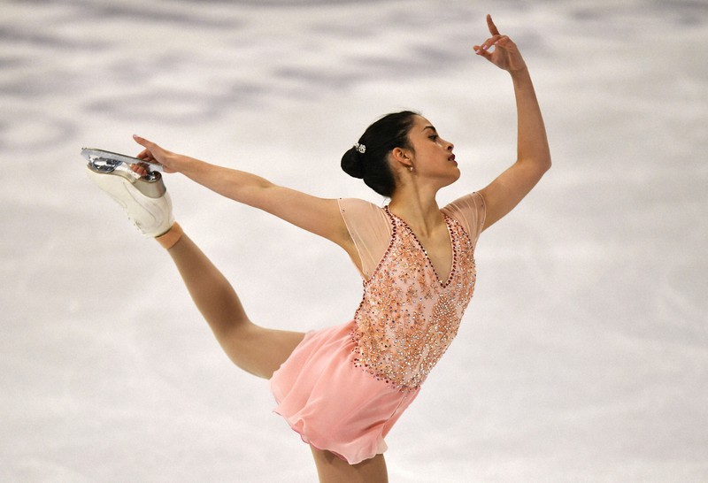 【フィギュアスケート世界選手権】女子フリーで演技するマデリン・シーザス=ストックホルムで2021年3月26日、AP